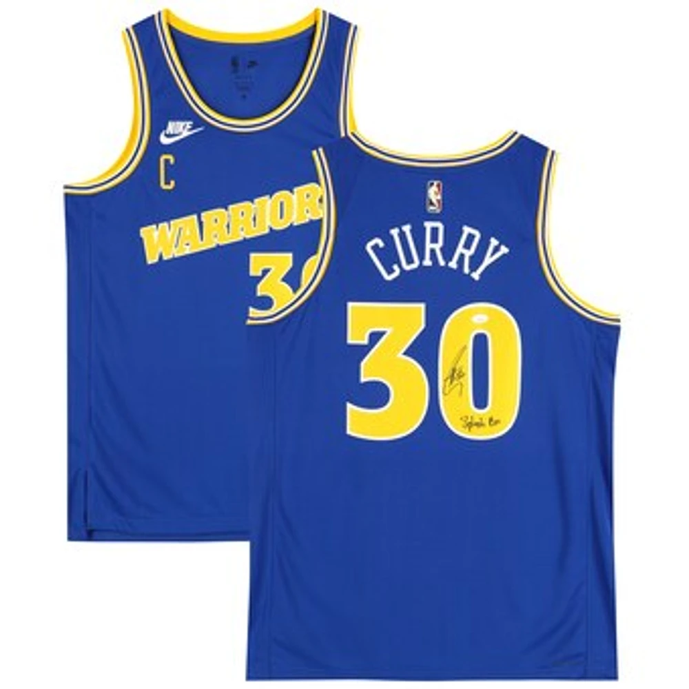 Stephen Curry Golden State Warriors Autographed Blue Nike Classic Edition Swingman Jersey with "Splash Bro" Inscription - JSA