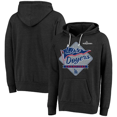 Men's Majestic Threads Black Los Angeles Dodgers 2024 World Series Champions  Tri-Blend Pullover Hoodie