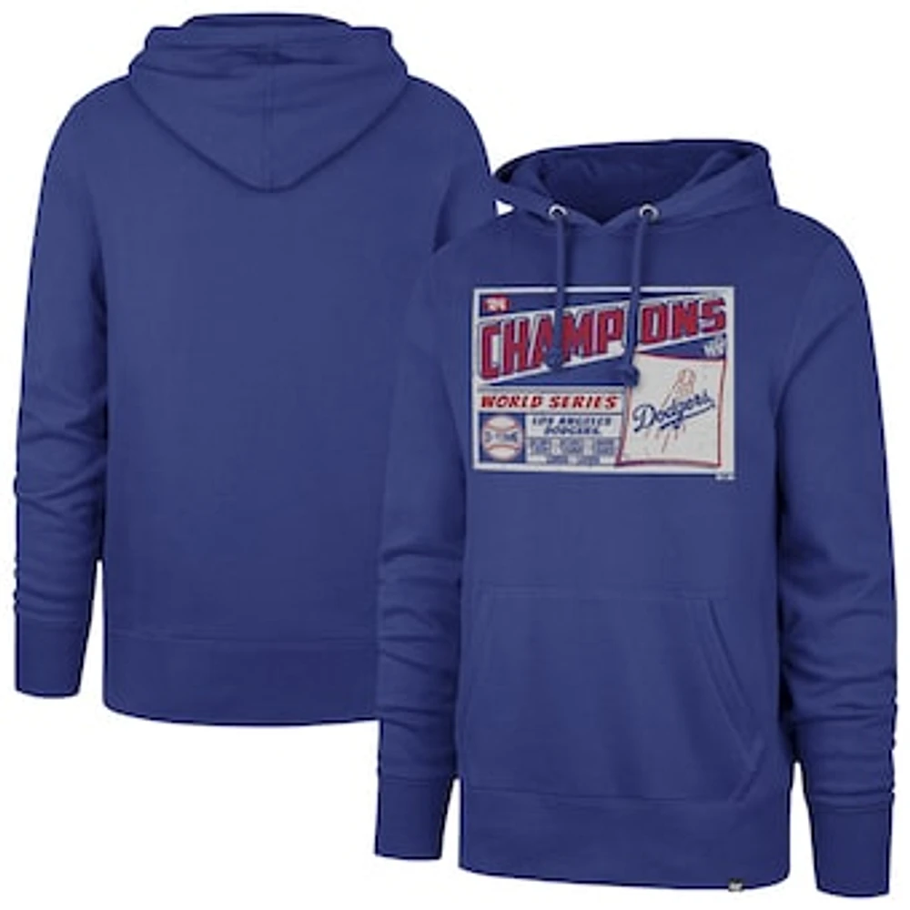 Men's '47 Royal Los Angeles Dodgers 2024 World Series Champions  Headline Pullover Hoodie