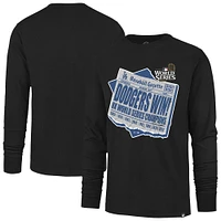 Men's '47 Black Los Angeles Dodgers 8-Time World Series Champions  Newspaper Long Sleeve T-Shirt