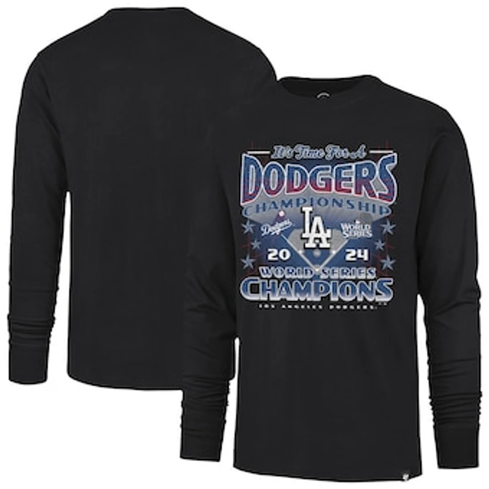 Men's '47  Black Los Angeles Dodgers 2024 World Series Champions Fanatics Exclusive It's Time Long Sleeve T-Shirt