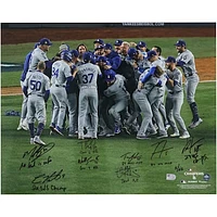 Los Angeles Dodgers Autographed 2024 World Series Champions 16" x 20" Celebration Photograph with 8 Signatures and Multiple Inscriptions - Limited Edition of 25