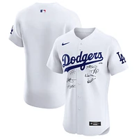 Los Angeles Dodgers Autographed 2024 World Series Champions Nike White Authentic Jersey with At Least 7 Signatures - Limited Edition of 50