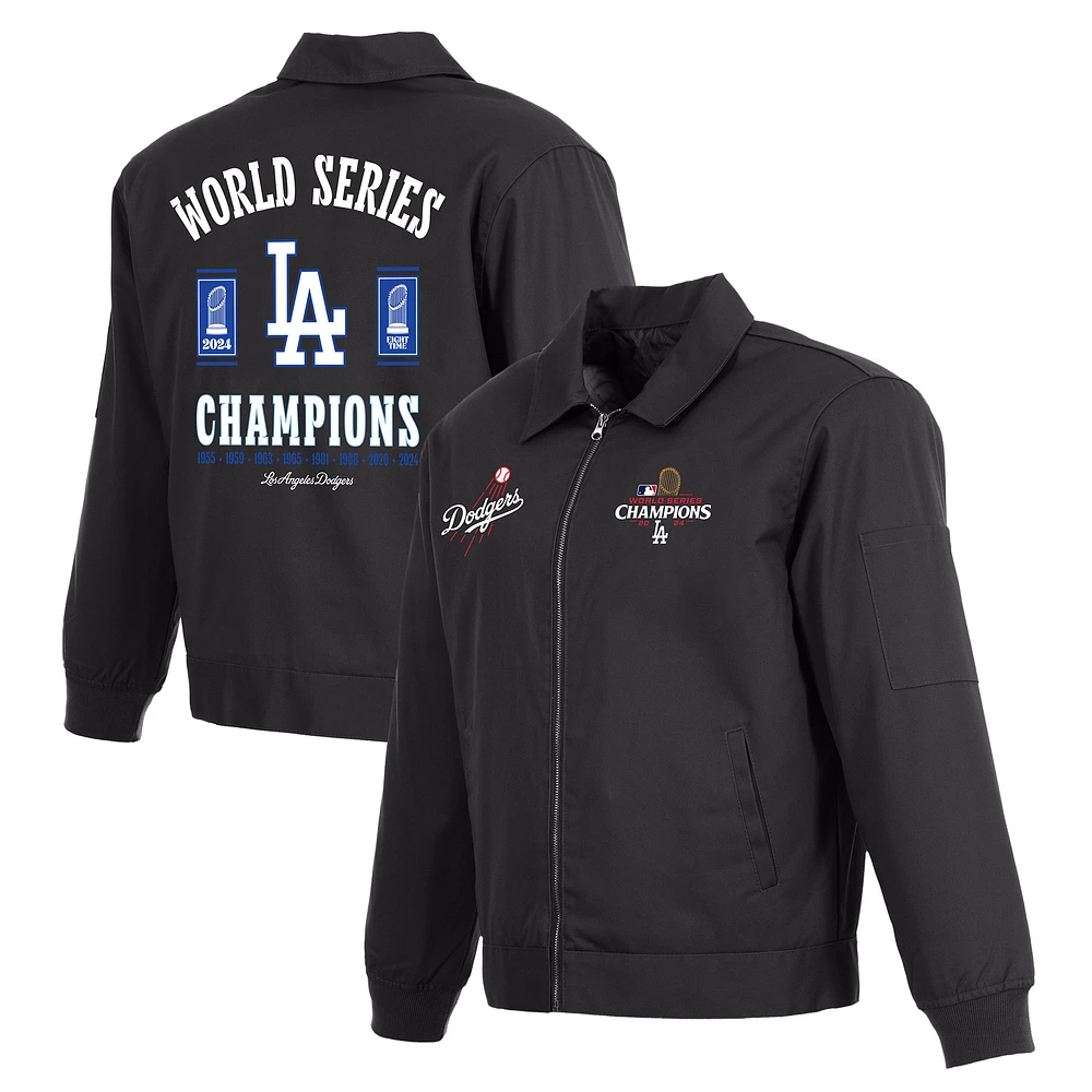 Men's JH Design Navy Los Angeles Dodgers 8-Time World Series Champions  Cotton Twill Full-Zip Workwear Jacket