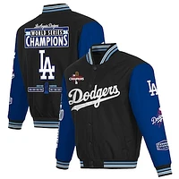 Men's JH Design Black/Royal Los Angeles Dodgers 8-Time World Series Champions  Poly Twill Full-Snap Jacket