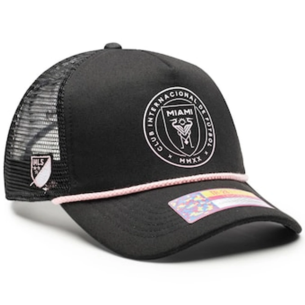 Unisex Black Inter Miami CF Atmosphere Adjustable Trucker Hat