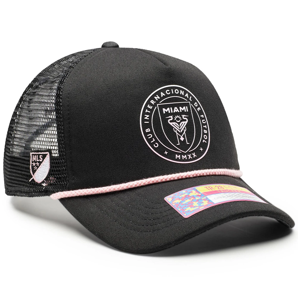 Unisex Black Inter Miami CF Atmosphere Adjustable Trucker Hat