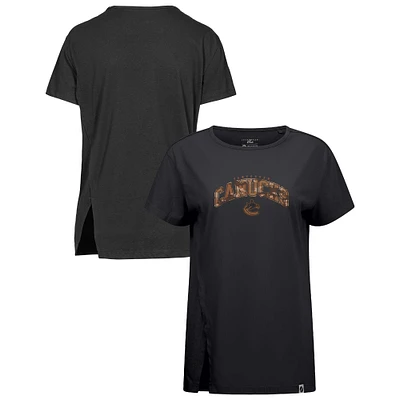 Women's Levelwear Black Vancouver Canucks Desert Camo Influx Decoy T-Shirt