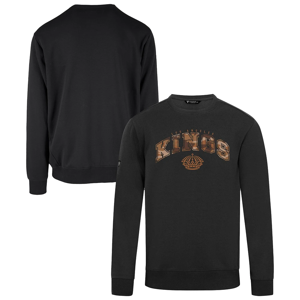 Men's Levelwear Black Los Angeles Kings Pullover Crewneck Sweatshirt