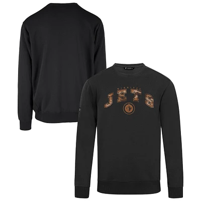 Men's Levelwear  Black Winnipeg Jets Pullover Crewneck Sweatshirt