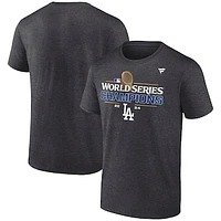 Men's Fanatics Heather Charcoal Los Angeles Dodgers Big & Tall 2024 World Series Champions Locker Room T-Shirt