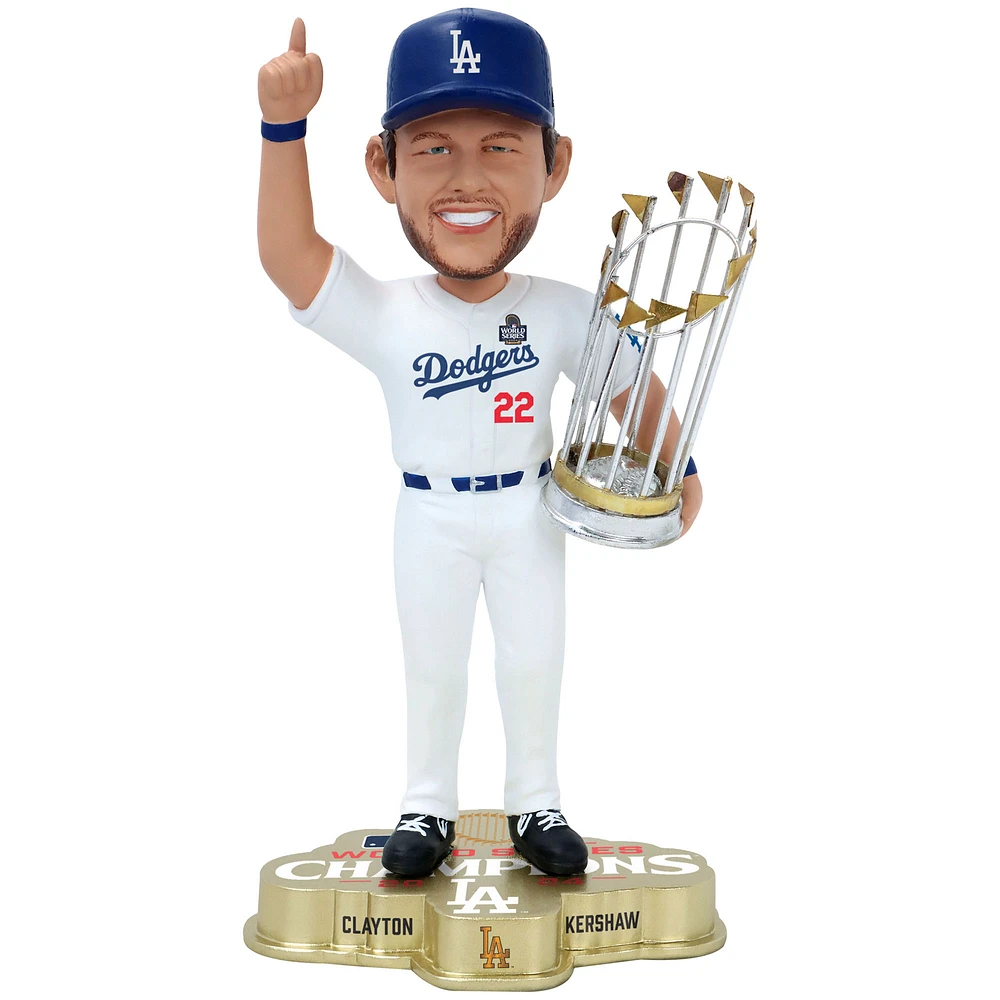 FOCO Clayton Kershaw Los Angeles Dodgers 2024 World Series Champions Fanatics Exclusive 8" Bobblehead