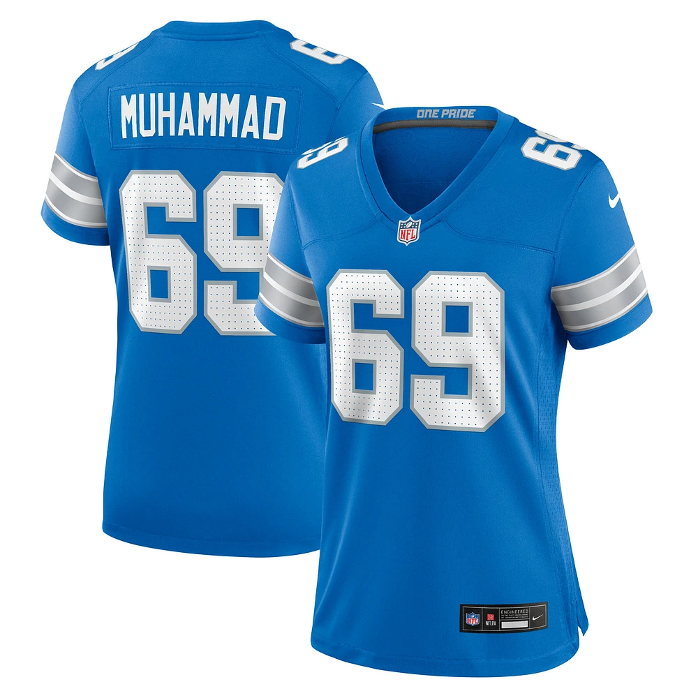 Women's Nike Al-Quadin Muhammad  Blue Detroit Lions Team Game Jersey