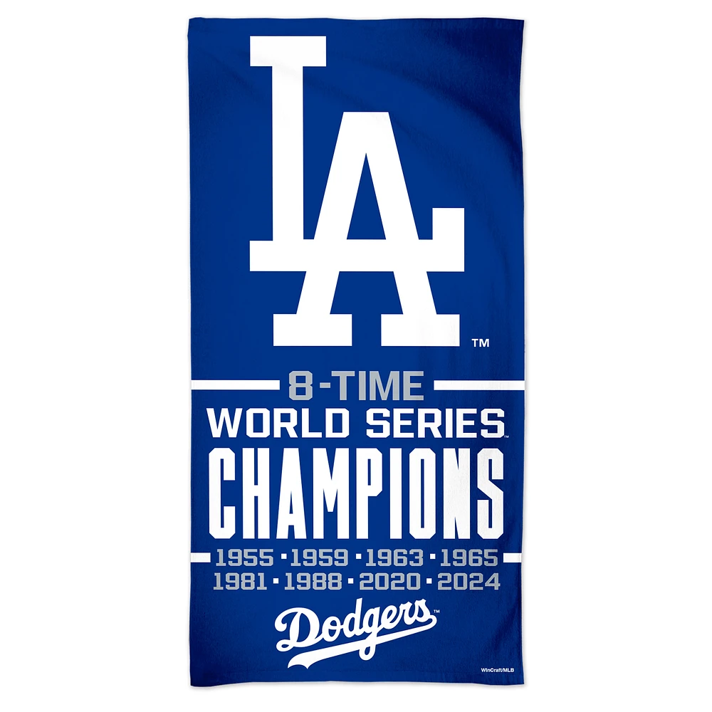 WinCraft Los Angeles Dodgers 8-Time World Series Champions 30" x 60" Spectra Beach Towel