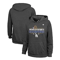 Women's Fanatics Heather Charcoal Los Angeles Dodgers 2024 World Series Champions Locker Room Plus Pullover Hoodie