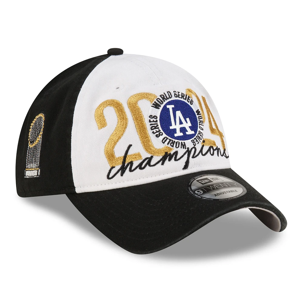 Men's New Era White/Black Los Angeles Dodgers 2024 World Series Champions Locker Room 9TWENTY Adjustable Hat