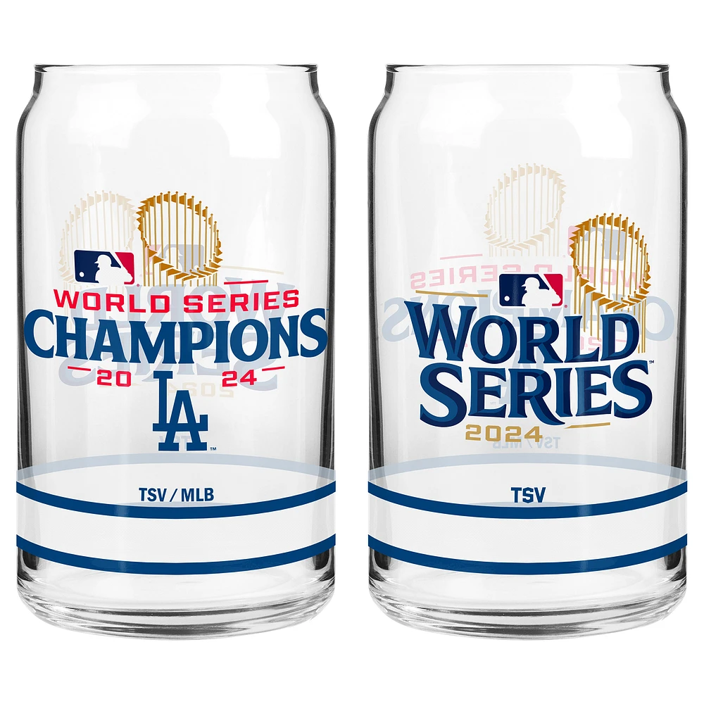 Los Angeles Dodgers 2024 World Series Champions 2-Pack 16oz. Can Glass Set