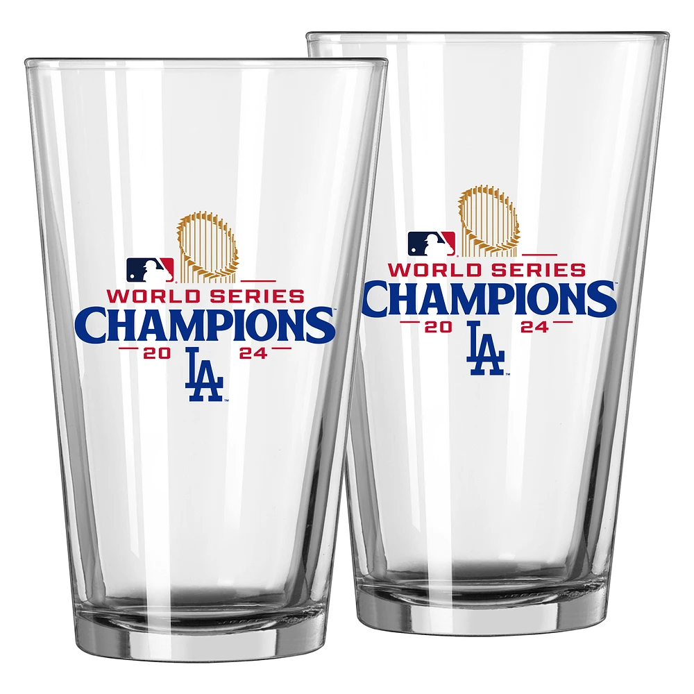 Los Angeles Dodgers 2024 World Series Champions Two-Pack 16oz. Roster Pint Glass Set