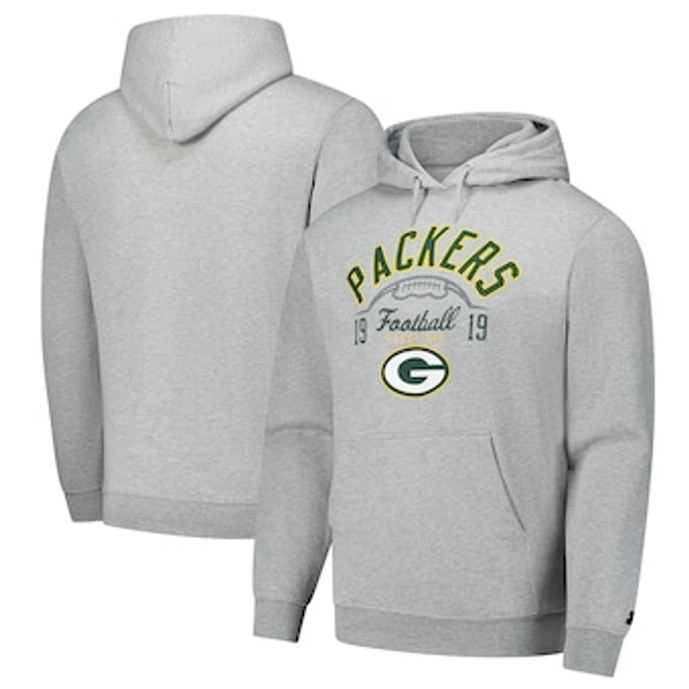 Men's Starter  Heather Gray Green Bay Packers Pullover Hoodie