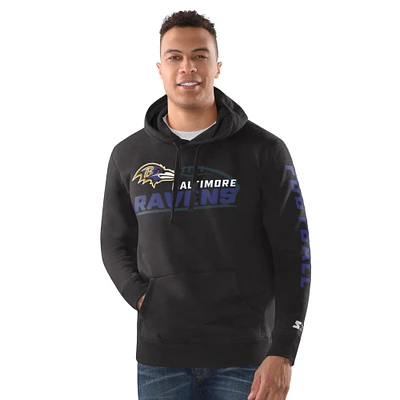 Men's Starter  Black Baltimore Ravens Pullover Hoodie