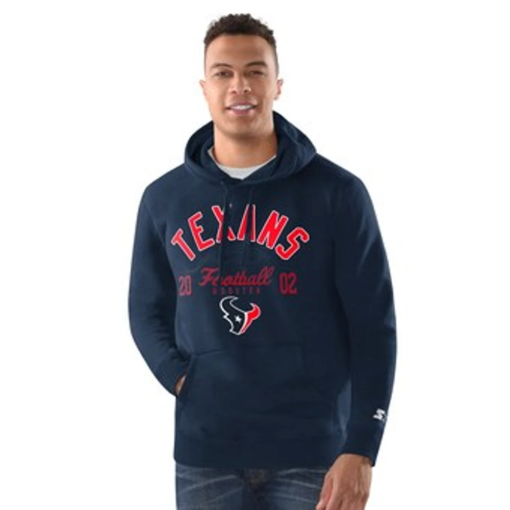 Men's Starter  Navy Houston Texans Pullover Hoodie