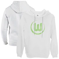 Men's 1863FC White VfL Wolfsburg Color Badge Fleece Pullover Hoodie