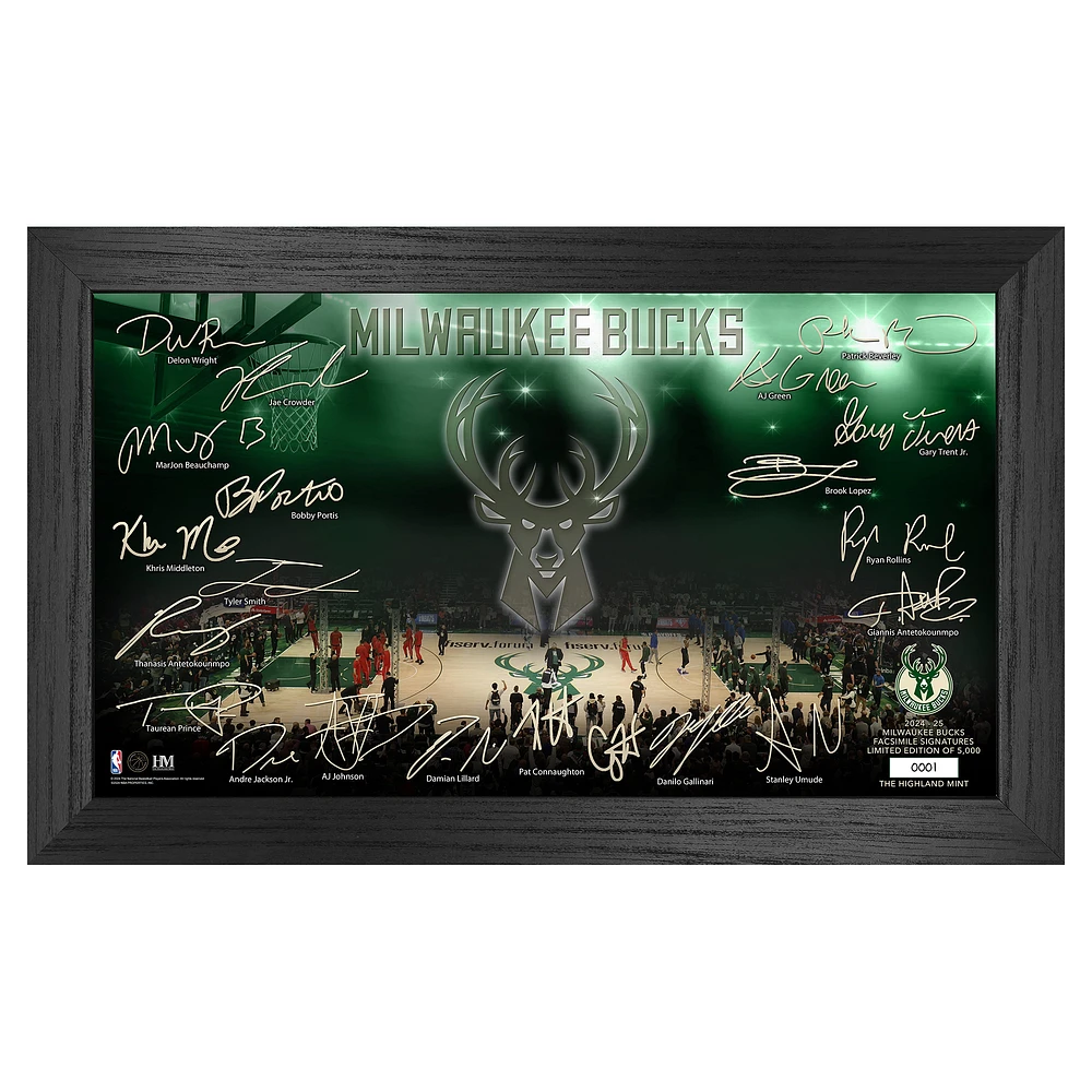 Highland Mint Milwaukee Bucks Signature Court Print