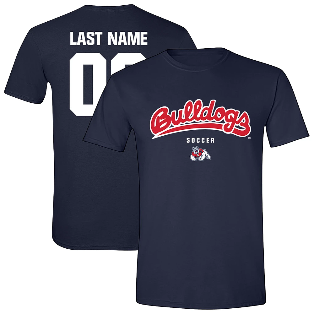 Unisex Navy Fresno State Bulldogs Collegiate Women's Soccer NIL Pick-A-Player T-Shirt