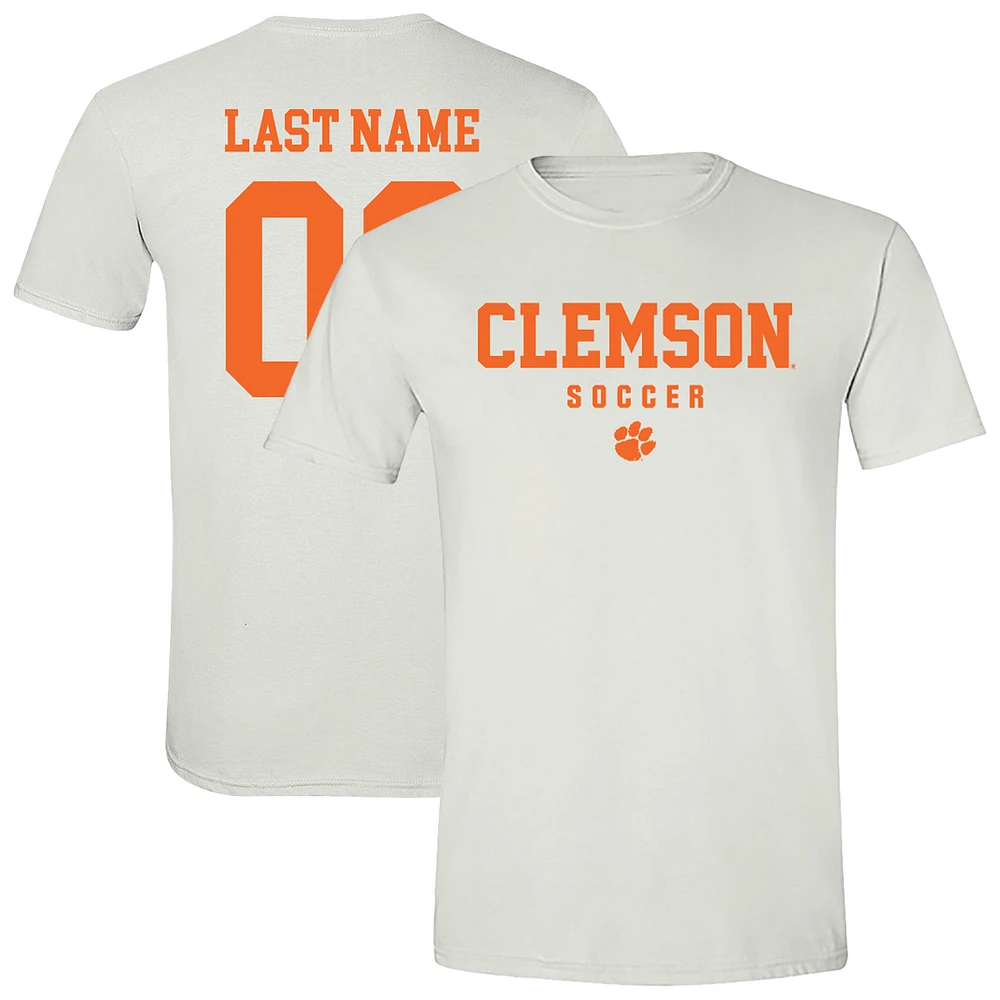 Unisex White Clemson Tigers Collegiate Women's Soccer NIL Pick-A-Player T-Shirt