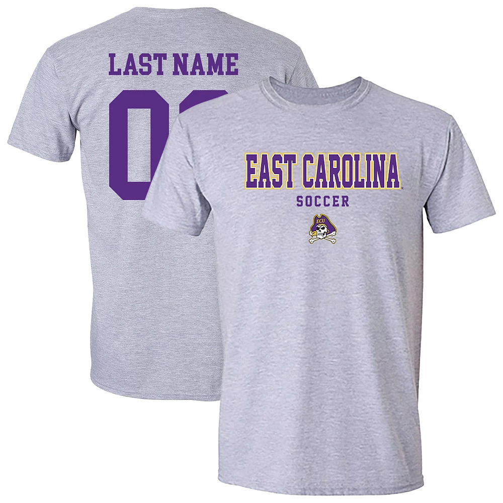 Unisex Gray ECU Pirates Collegiate Women's Soccer NIL Pick-A-Player T-Shirt