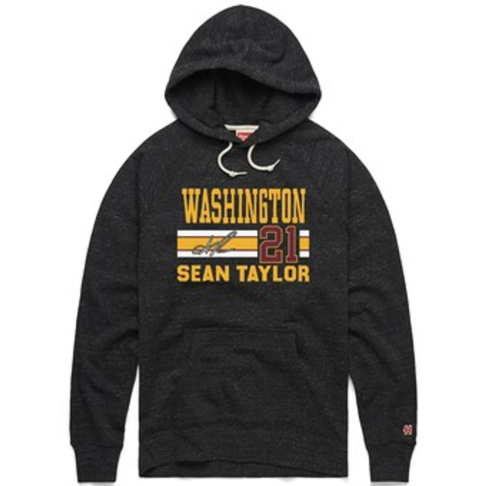 Men's Homage Sean Taylor Charcoal Washington Commanders Name & Number Tri-Blend Pullover Hoodie