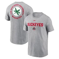Men's Nike Heather Gray Ohio State Buckeyes Campus 2-Hit T-Shirt