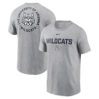 Men's Nike Heather Gray Arizona Wildcats Campus 2-Hit T-Shirt
