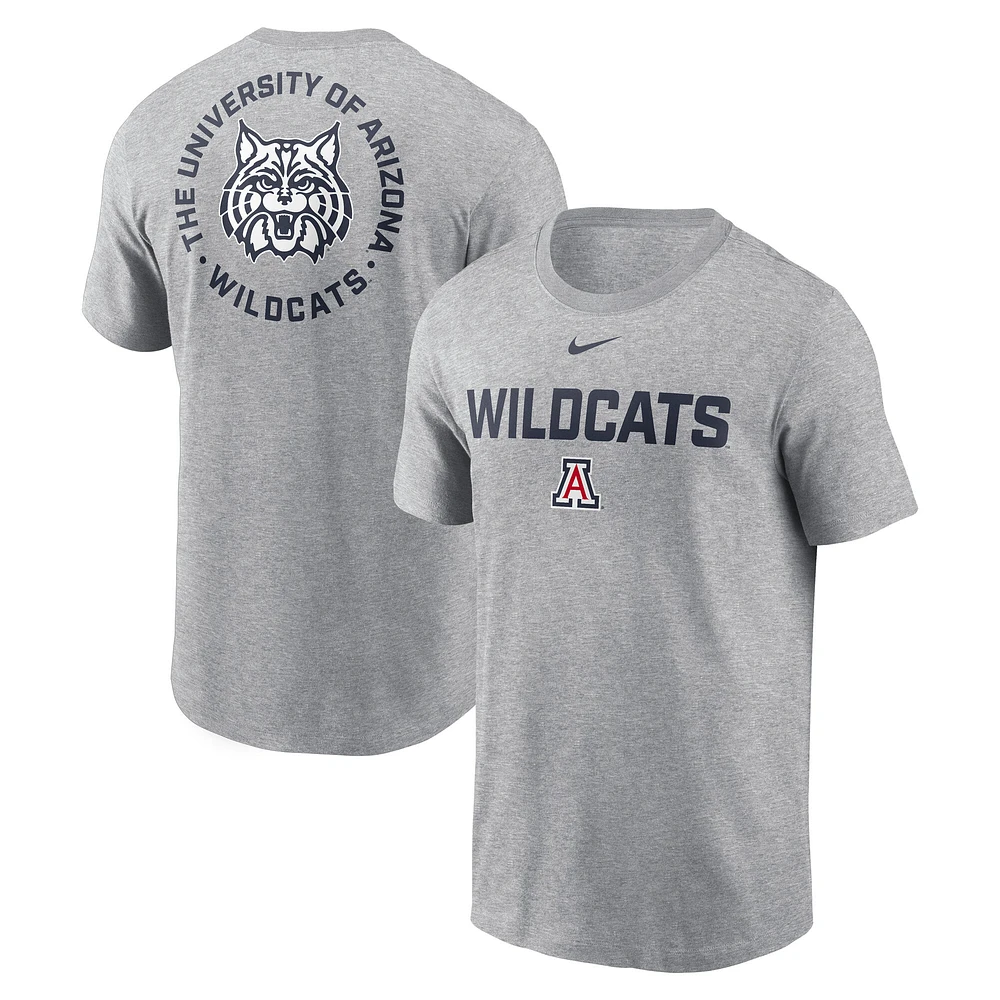 Men's Nike Heather Gray Arizona Wildcats Campus 2-Hit T-Shirt