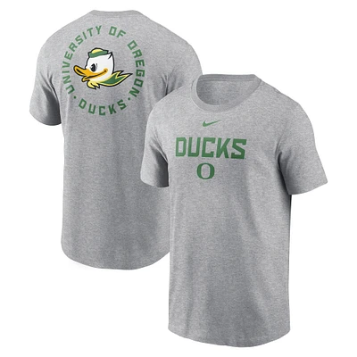 Men's Nike Heather Gray Oregon Ducks Campus 2-Hit T-Shirt