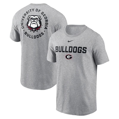Men's Nike Heather Gray Georgia Bulldogs Campus 2-Hit T-Shirt
