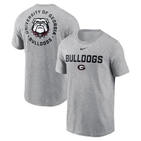 Men's Nike Heather Gray Georgia Bulldogs Campus 2-Hit T-Shirt