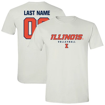 Unisex White Illinois Fighting Illini Women's Volleyball NIL Pick-A-Player Shirsey Short Sleeve T-Shirt