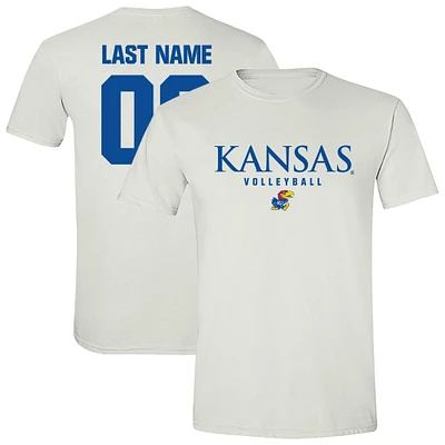 Unisex White Kansas Jayhawks Women's Volleyball NIL Pick-A-Player Shirsey Short Sleeve T-Shirt
