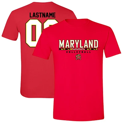 Unisex Red Maryland Terrapins Women's Volleyball NIL Pick-A-Player Shirsey Short Sleeve T-Shirt