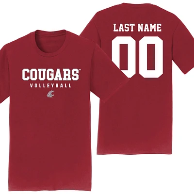 Unisex  Crimson Washington State Cougars Collegiate Women's Volleyball NIL Pick-A-Player T-Shirt