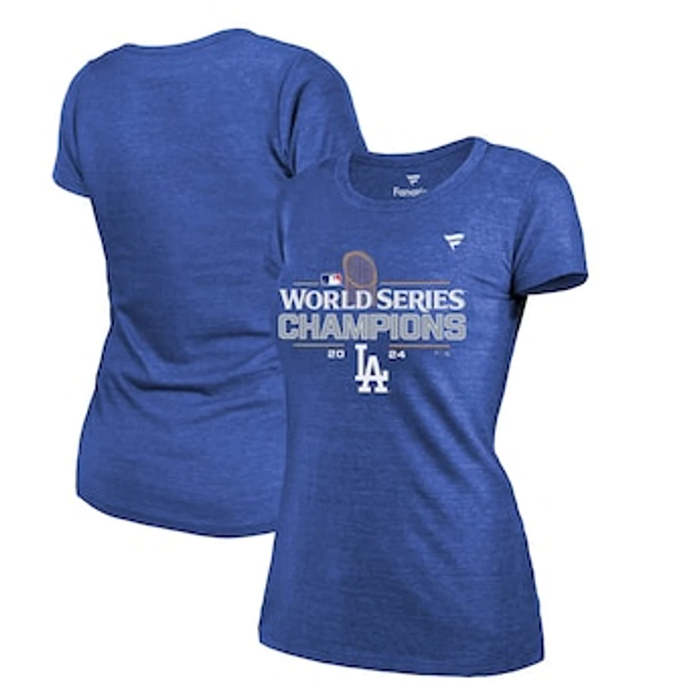 Women's Fanatics Royal Los Angeles Dodgers 2024 World Series Champions Locker Room Tri-Blend T-Shirt