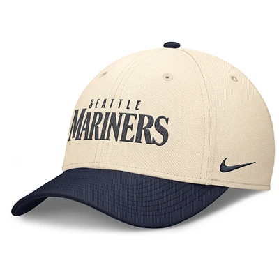 Men's Nike Natural/Navy Seattle Mariners Statement Rise Performance Flex Hat
