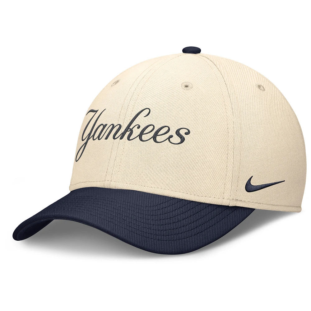 Men's Nike Natural/Navy New York Yankees Statement Rise Performance Flex Hat