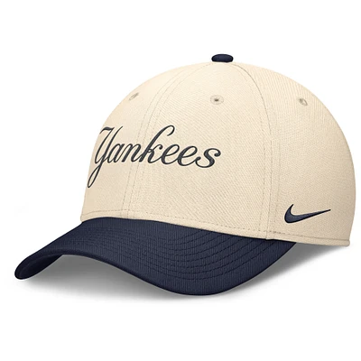 Men's Nike Natural/Navy New York Yankees Statement Rise Performance Flex Hat