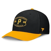 Men's Pittsburgh Pirates Fanatics Black/Gold Cutoff Adjustable Trucker Hat