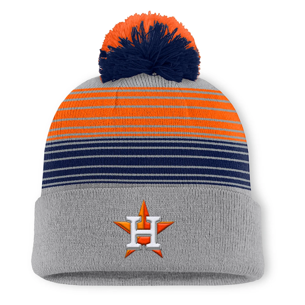 Men's Houston Astros Fanatics Gray Balk Cuffed Knit Hat with Pom