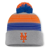 Men's New York Mets Fanatics Gray Balk Cuffed Knit Hat with Pom