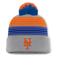 Men's New York Mets Fanatics Gray Balk Cuffed Knit Hat with Pom