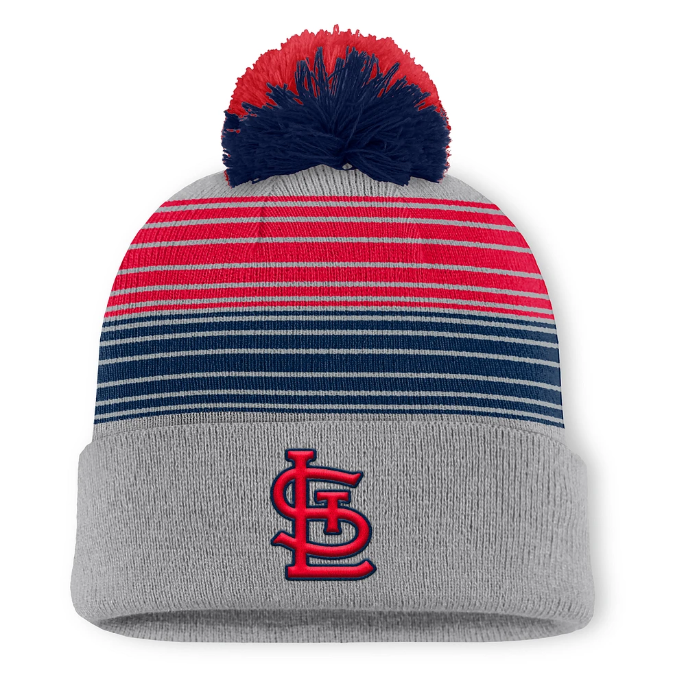 Men's St. Louis Cardinals Fanatics Gray Balk Cuffed Knit Hat with Pom
